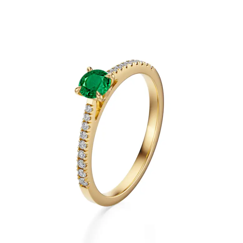 Pierścionek ze szmaragdem i diamentami AJPZ_079